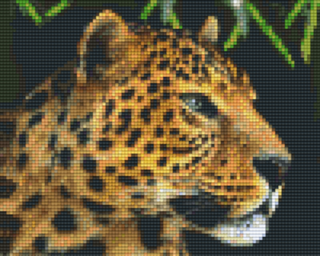 Leopard Looking Right Four [4] Baseplate PixelHobby Mini-mosaic Art Kit image 0